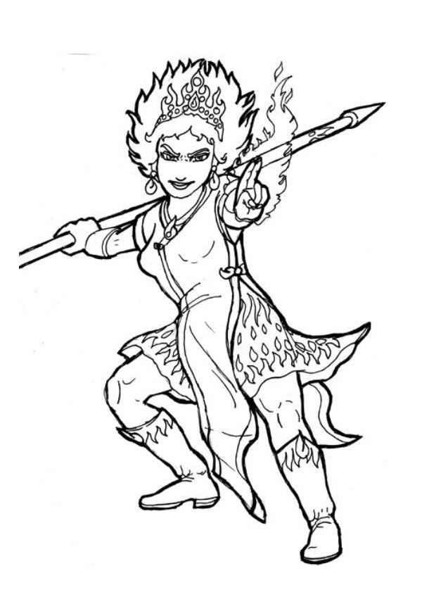 reina de fuego Dibujo para colorear reina de fuego