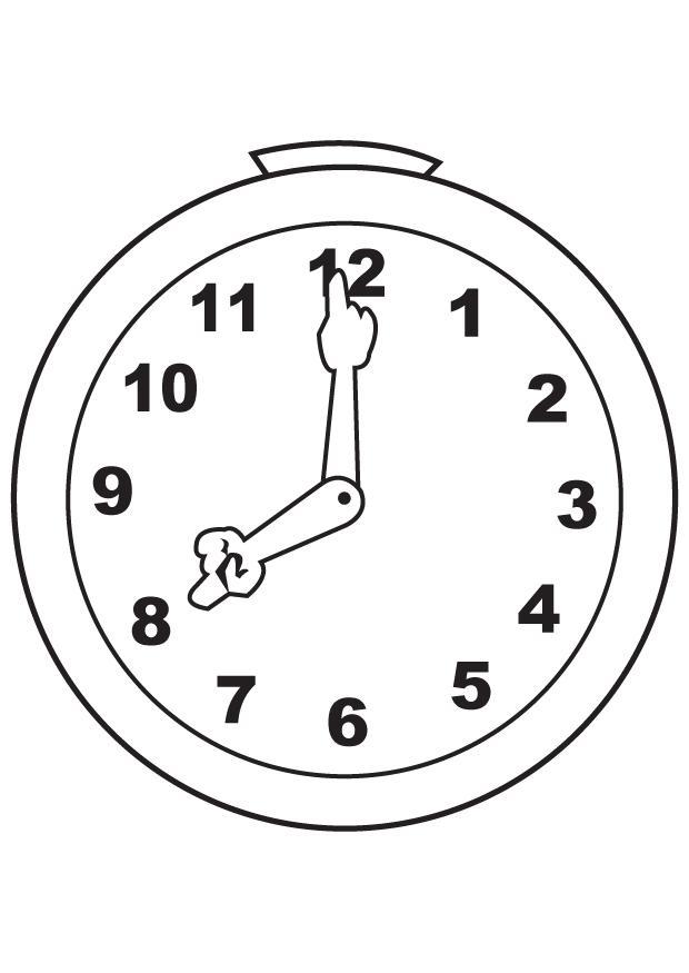 Dibujo para colorear reloj