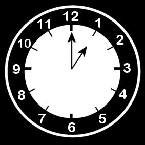 reloj a la 1 Dibujo para colorear reloj a la 1