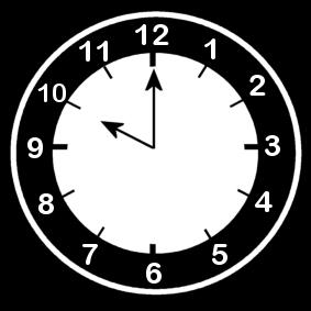 Dibujo para colorear reloj a las 10