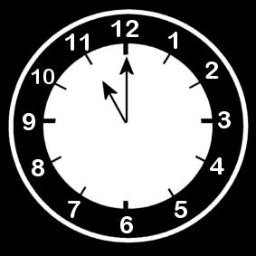 Dibujo para colorear reloj a las 11