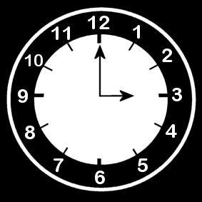 reloj a las 3 Dibujo para colorear reloj a las 3