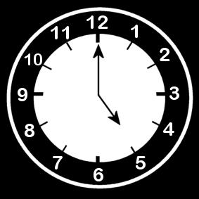 reloj a las 5 Dibujo para colorear reloj a las 5