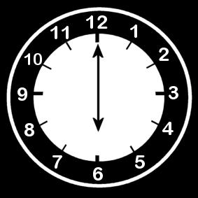reloj a las 6 Dibujo para colorear reloj a las 6