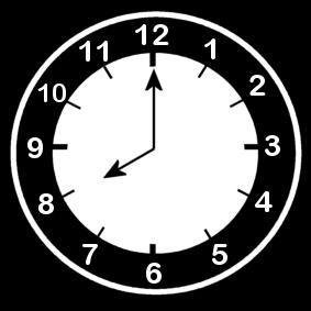 reloj a las 8 Dibujo para colorear reloj a las 8