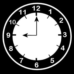reloj a las 9 Dibujo para colorear reloj a las 9