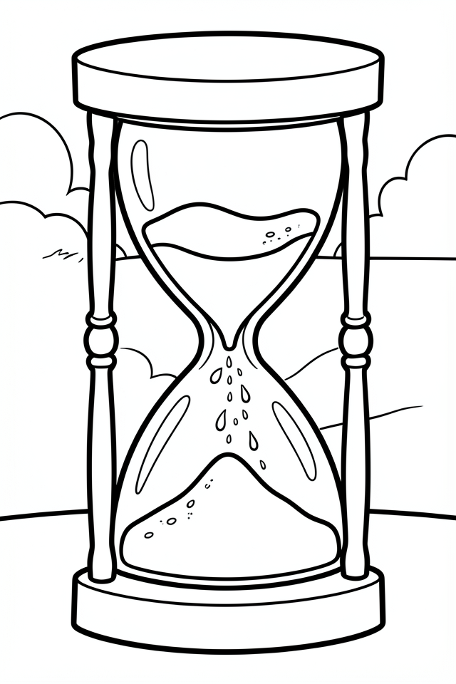 Dibujo para colorear reloj de arena