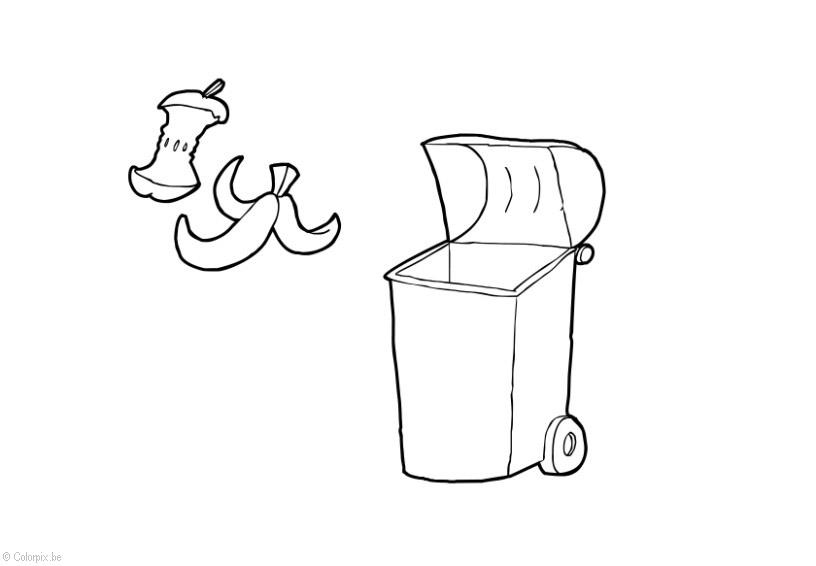 Dibujo para colorear residuos orgA¡nicos