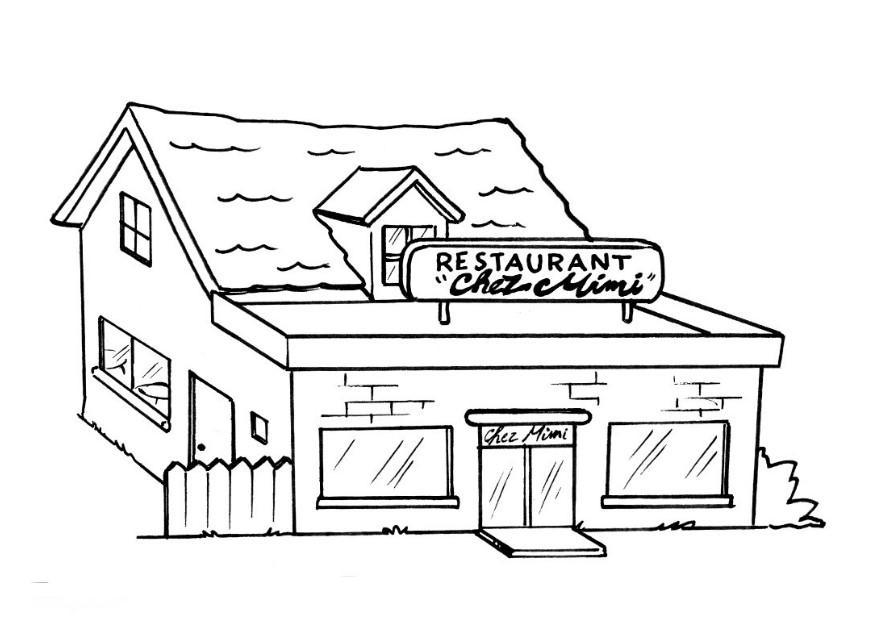 restaurante Dibujo para colorear restaurante