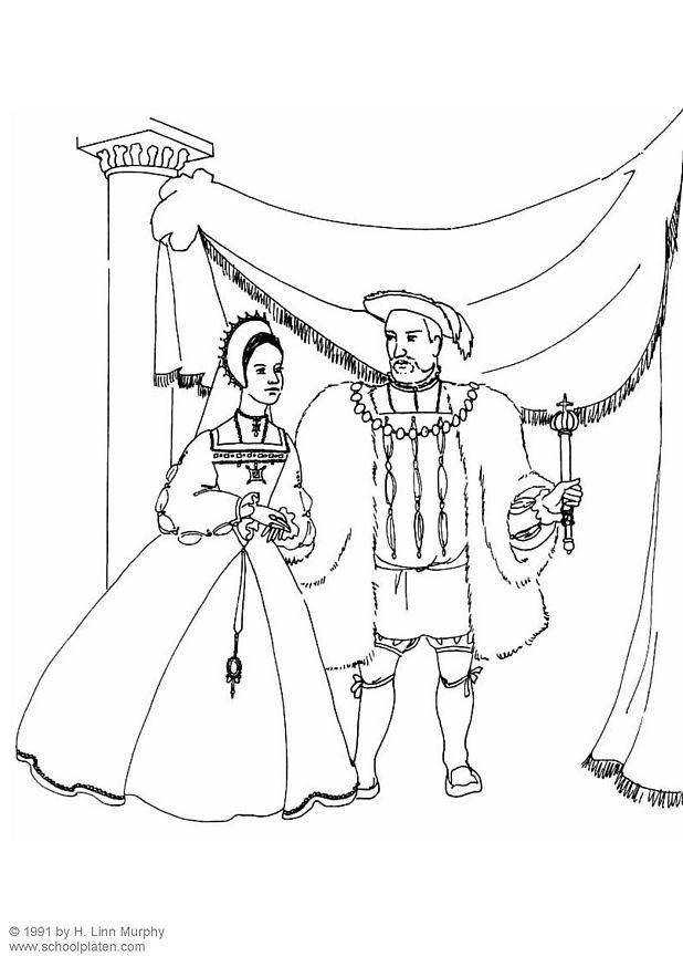 rey y reina Dibujo para colorear rey y reina
