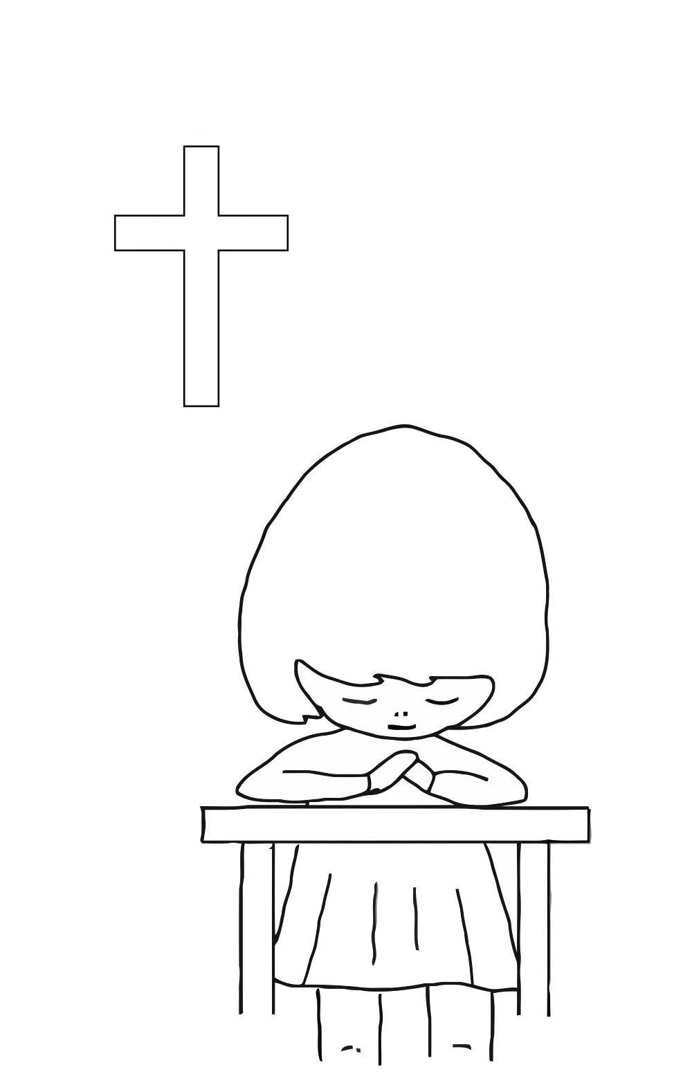 rezar Dibujo para colorear rezar