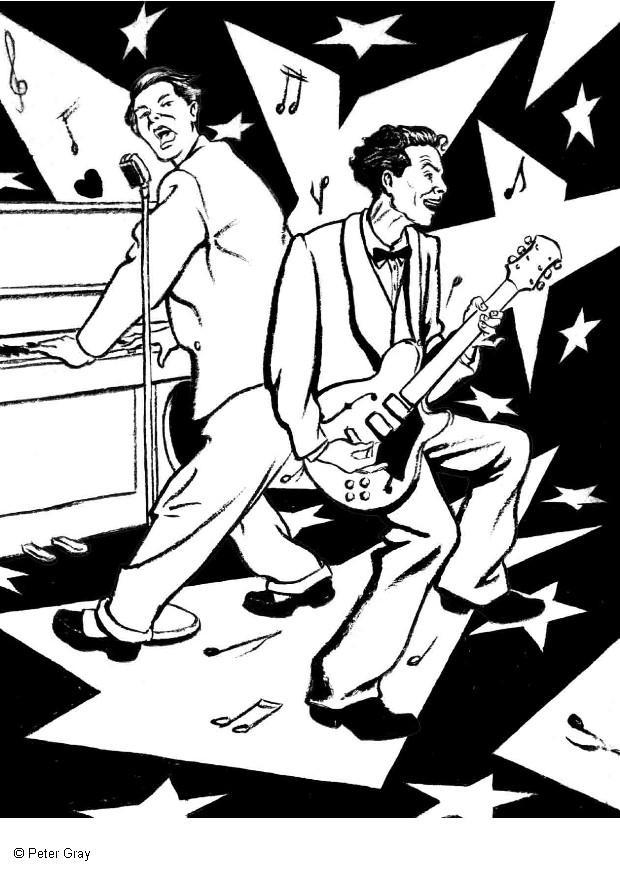 Dibujo para colorear rock and roll