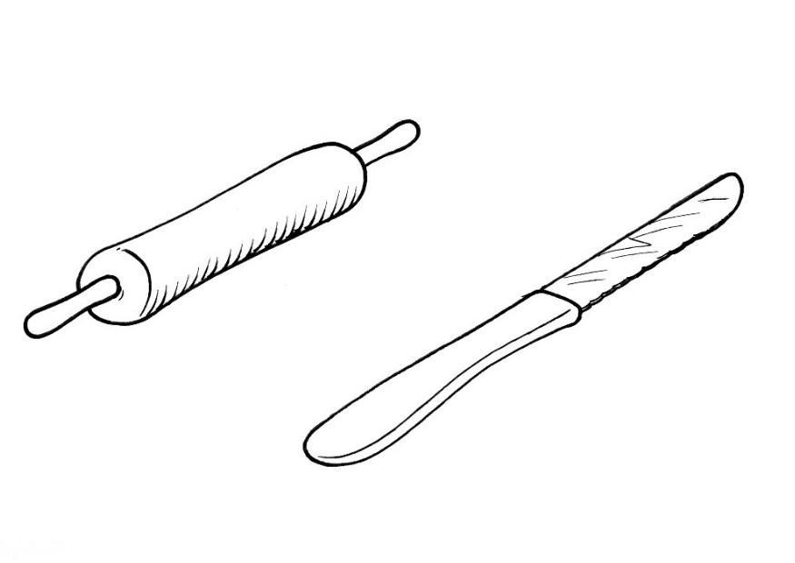 rodillo y cuchillo Dibujo para colorear rodillo y cuchillo