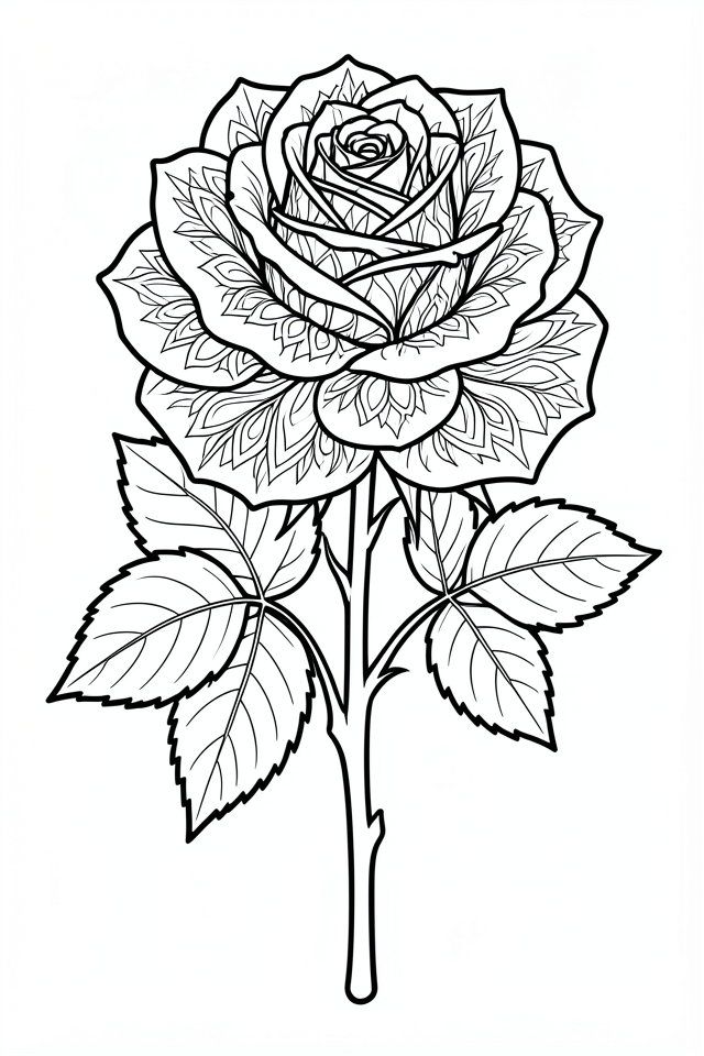 rosa Dibujo para colorear rosa