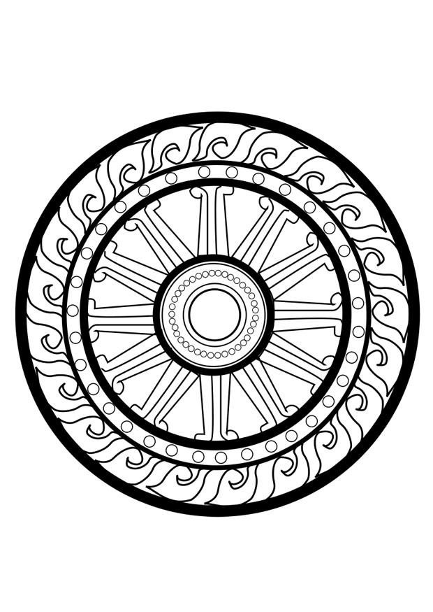 rueda dharma Dibujo para colorear rueda dharma