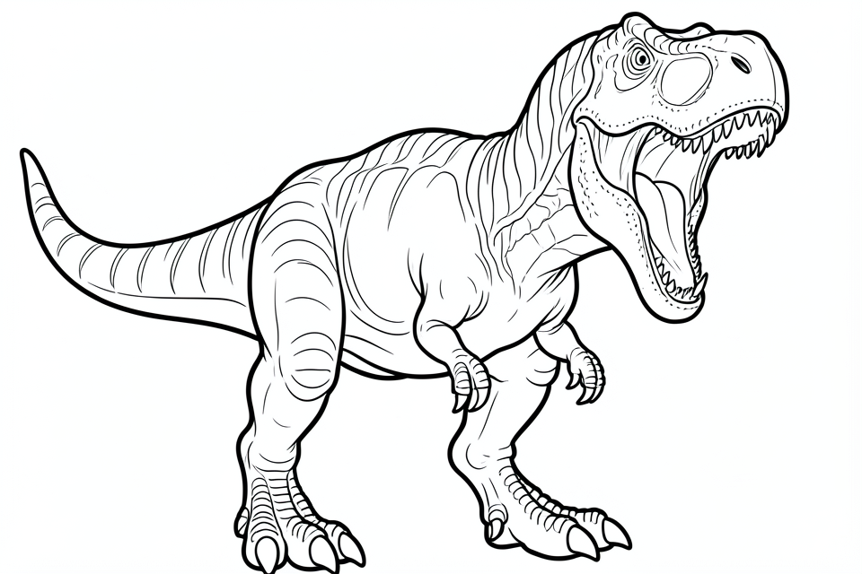 rugiente t-rex Dibujo para colorear rugiente t-rex
