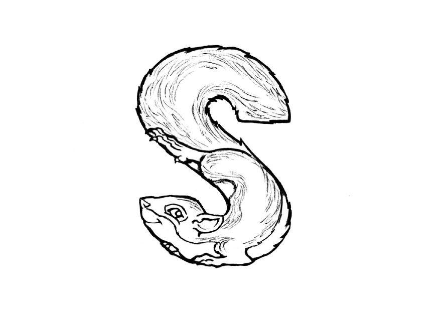 s-squirrel Dibujo para colorear s-squirrel