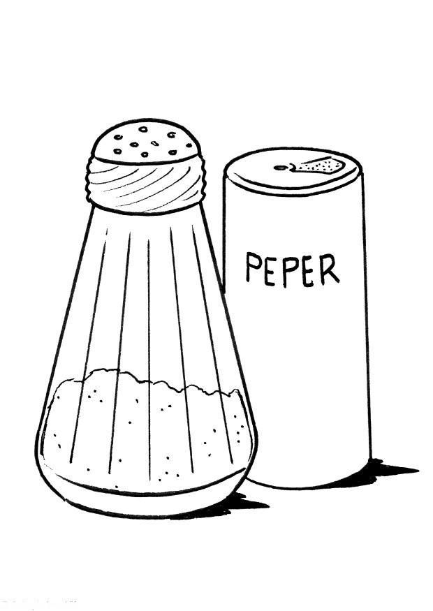 sal y pimienta Dibujo para colorear sal y pimienta
