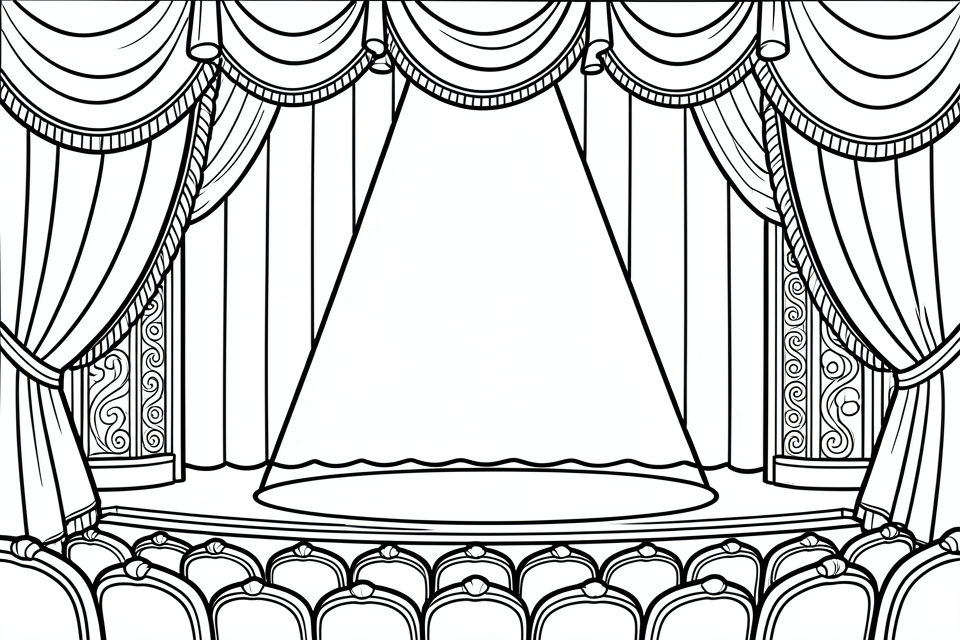 sala de teatro Dibujo para colorear sala de teatro