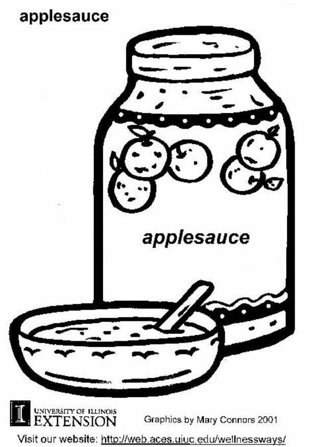 salsa de manzana Dibujo para colorear salsa de manzana
