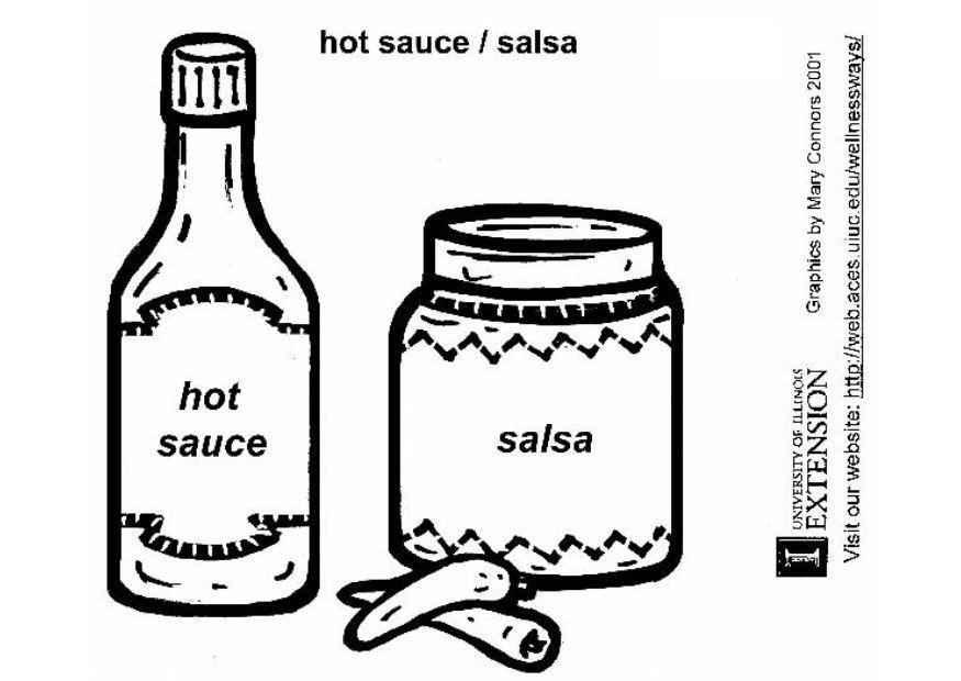 Dibujo para colorear salsa picante