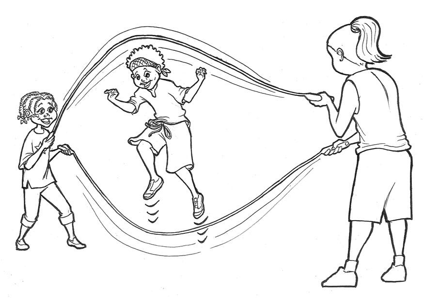 saltando a la comba Dibujo para colorear saltando a la comba