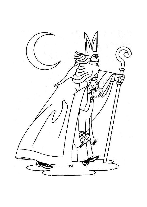 Dibujo para colorear san nicolA¡s caminando