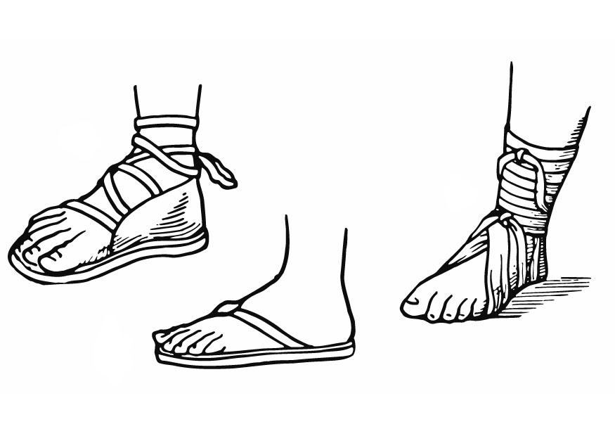 Dibujo para colorear sandalias