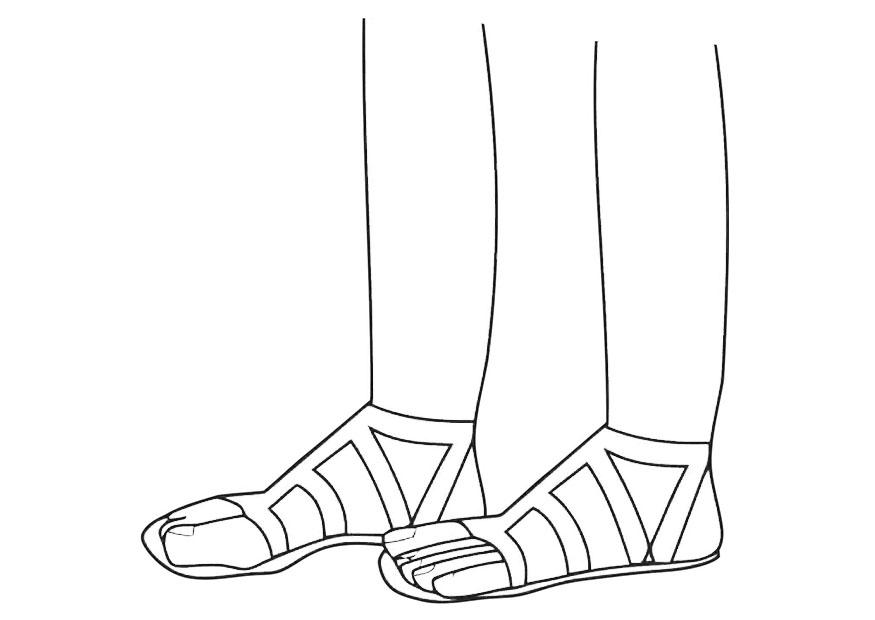 sandalias Dibujo para colorear sandalias
