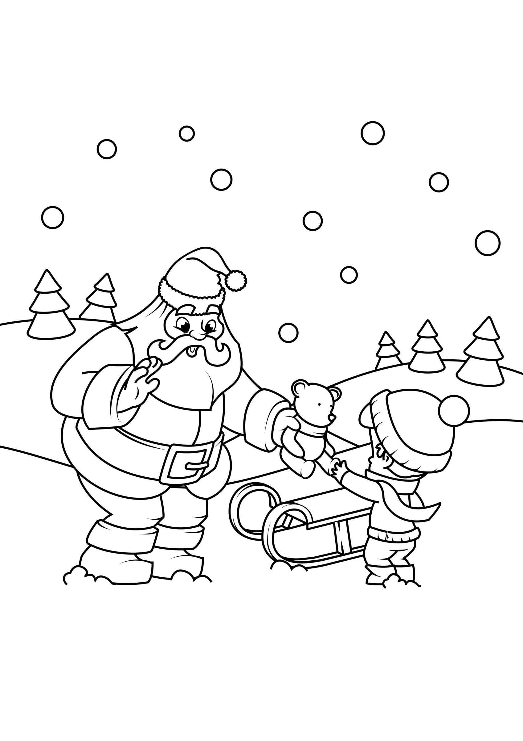 santa claus da paquete Dibujo para colorear santa claus da paquete