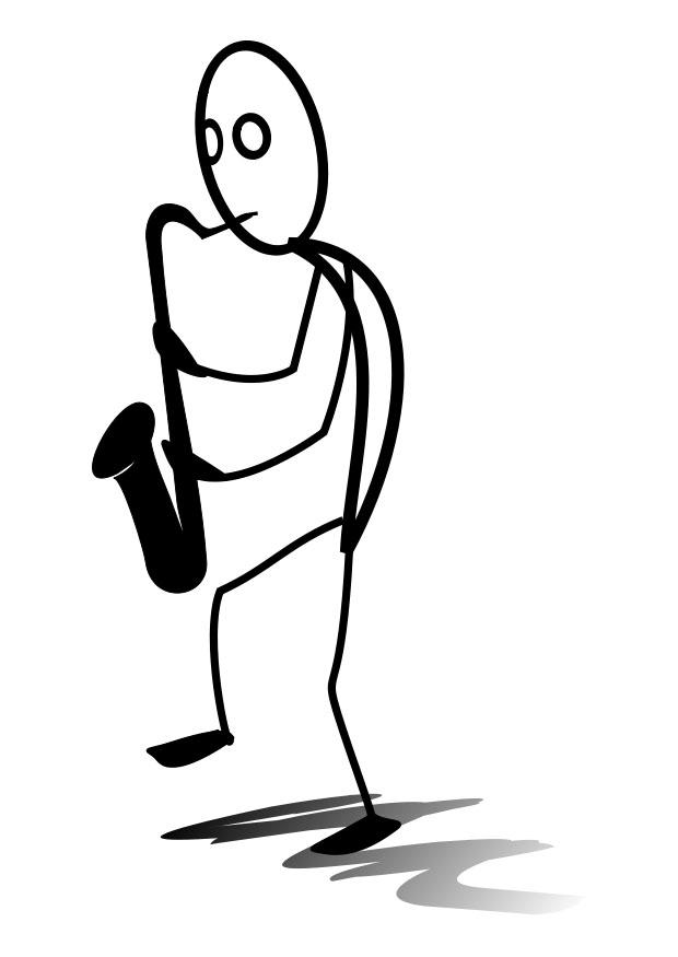saxofonista Dibujo para colorear saxofonista