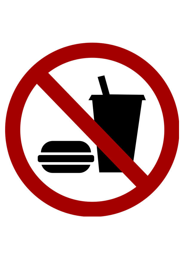Imagen se prohA­be entrar con comida y bebida