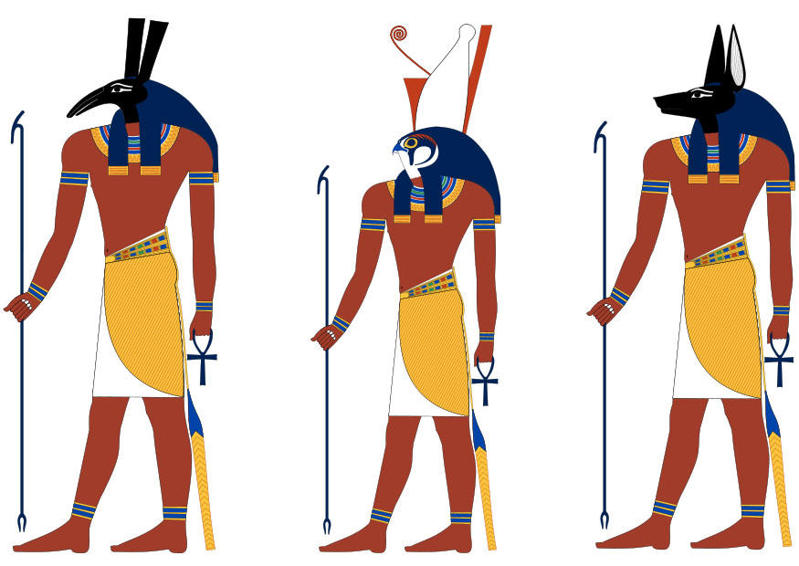 Imagen set, horus y anubis