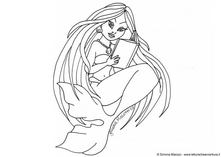 sirena Dibujo para colorear sirena