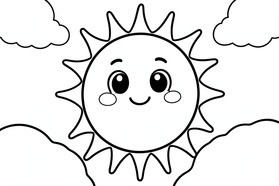 sol alegre Dibujo para colorear sol alegre