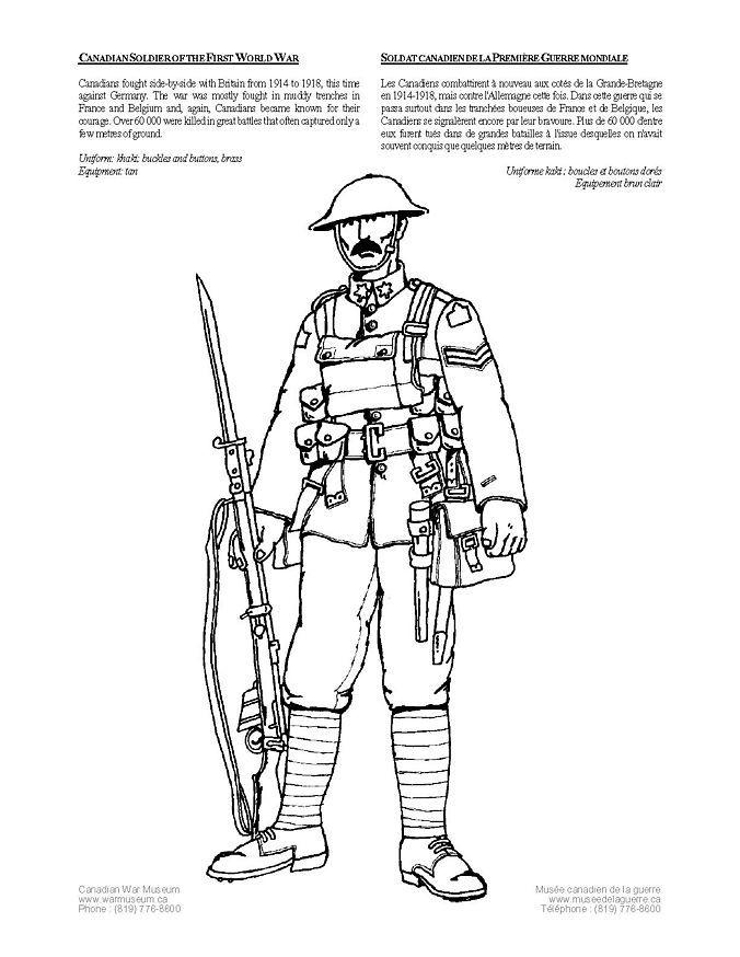 soldado de la primera guerra mundial Dibujo para colorear soldado de la primera guerra mundial