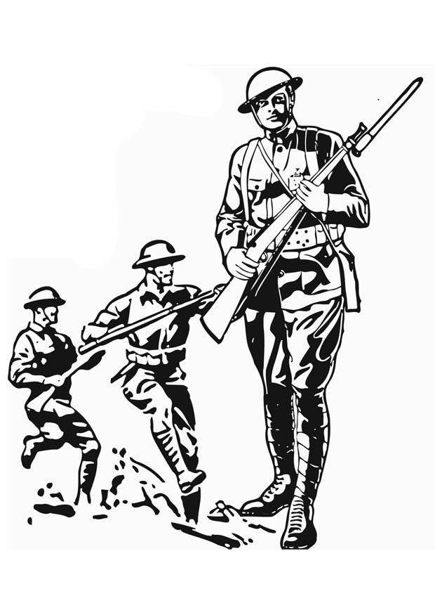 soldado de la primera guerra mundial Dibujo para colorear soldado de la primera guerra mundial