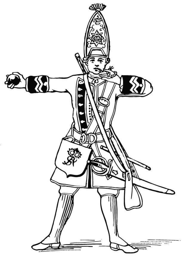 soldado granadero Dibujo para colorear soldado granadero