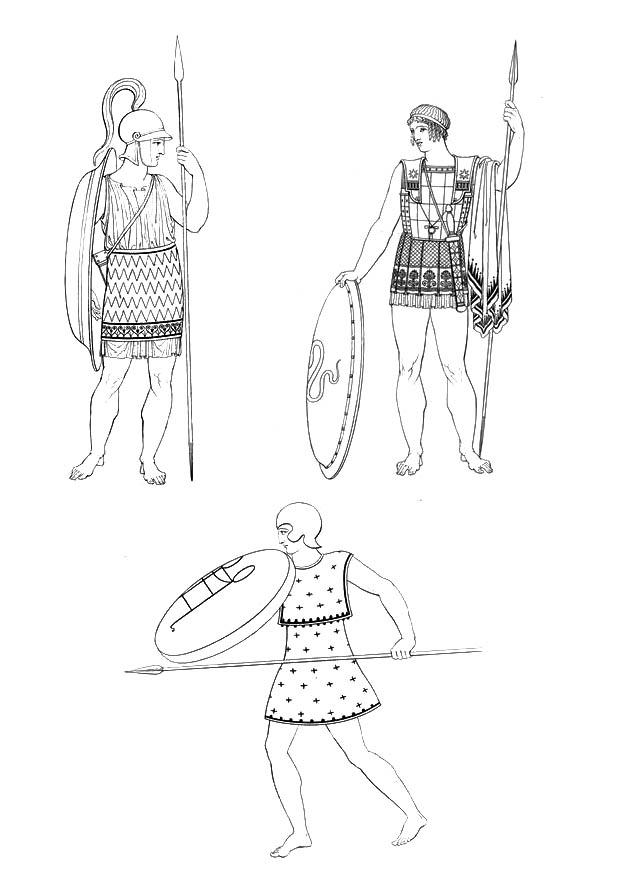 soldados griegos Dibujo para colorear soldados griegos