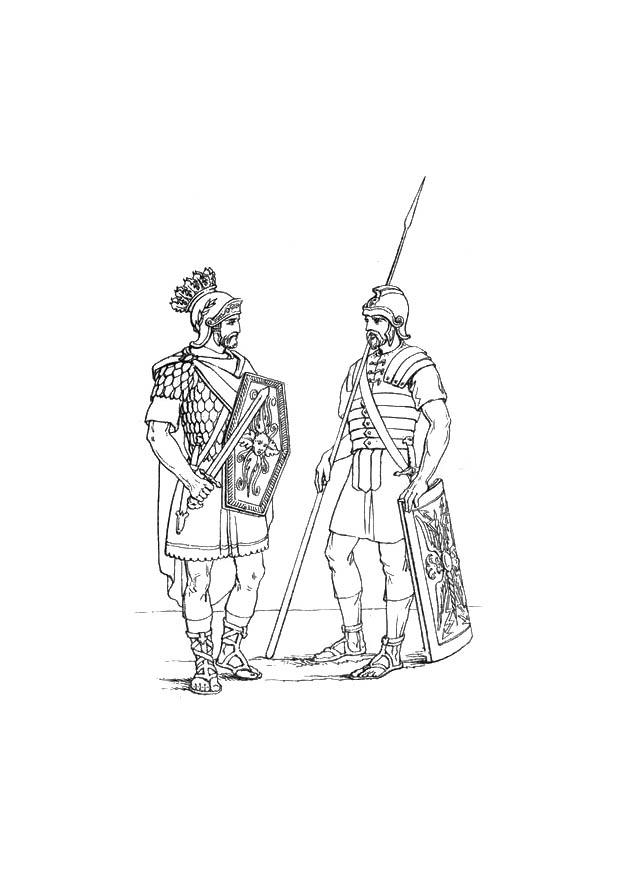 soldados ingleses en la legiA³n romana Dibujo para colorear soldados ingleses en la legiA³n romana