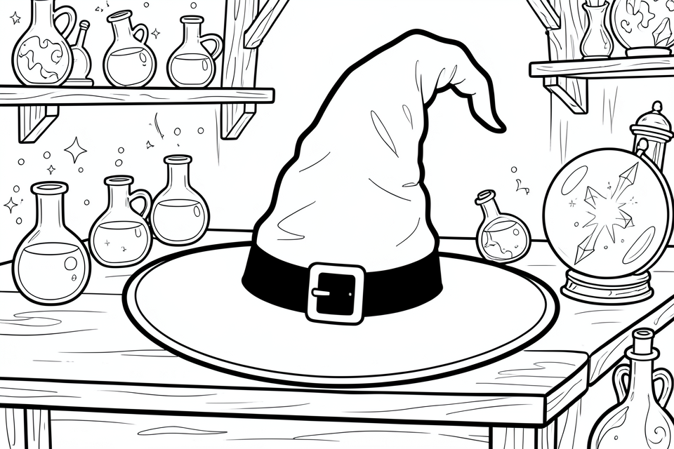sombrero de bruja Dibujo para colorear sombrero de bruja