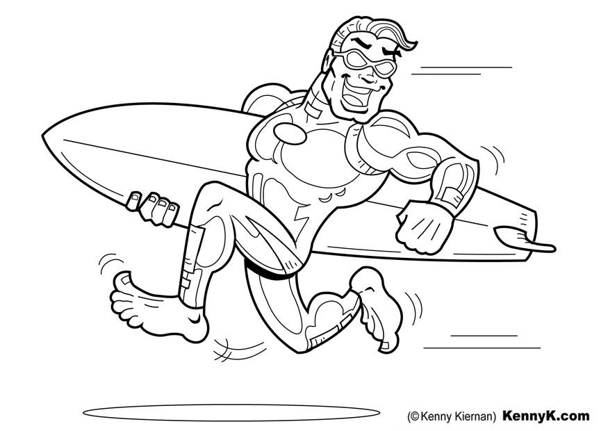 surfero Dibujo para colorear surfero