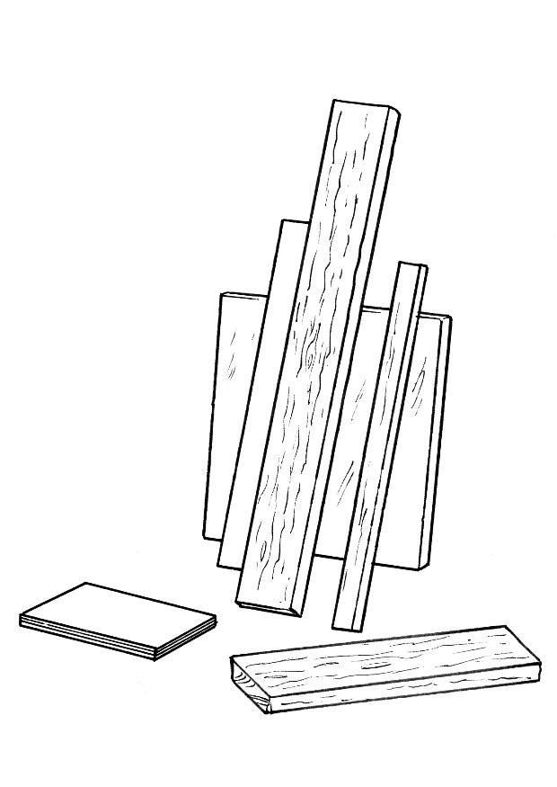 Dibujo para colorear tablas de madera