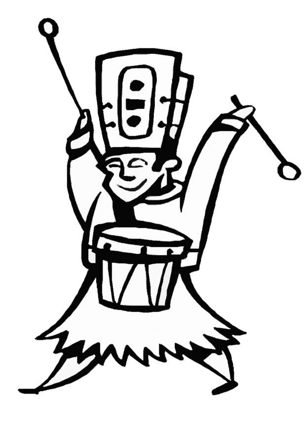 Dibujo para colorear tamborilero