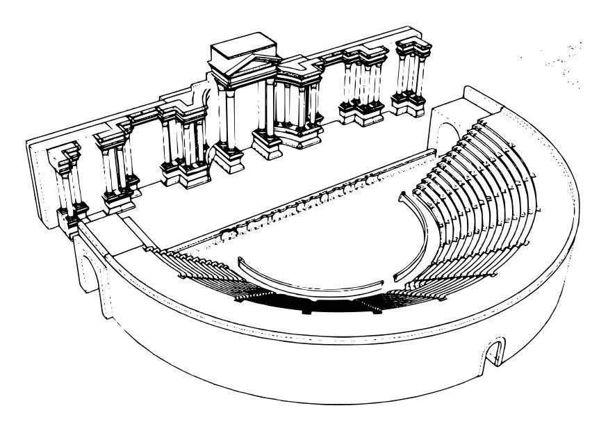 teatro romano Dibujo para colorear teatro romano