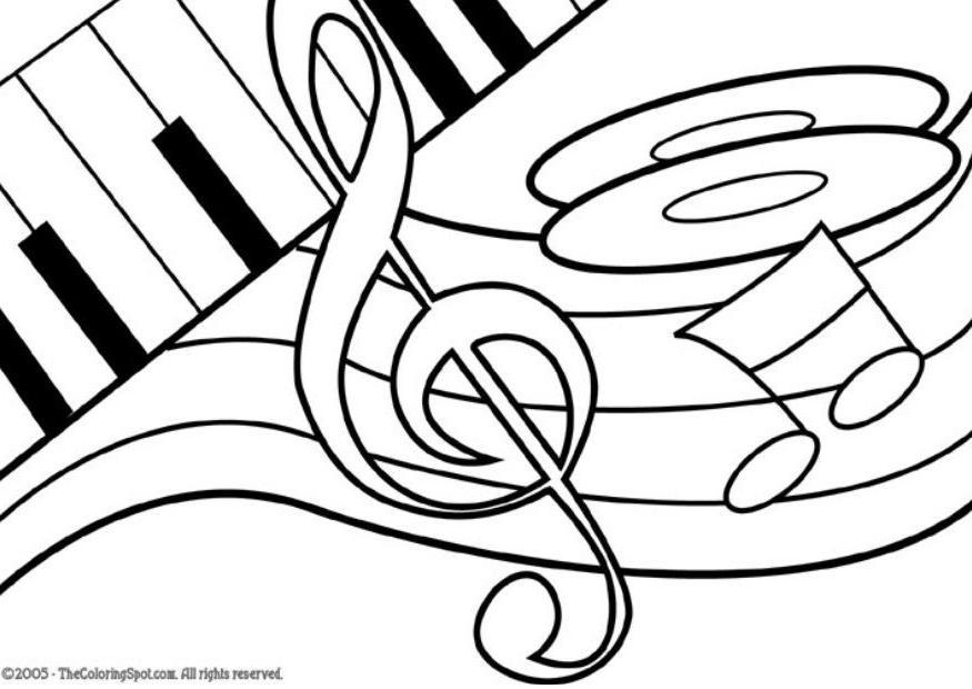 Dibujo para colorear tema musical