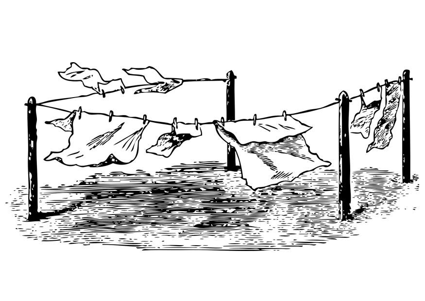 tendedero Dibujo para colorear tendedero