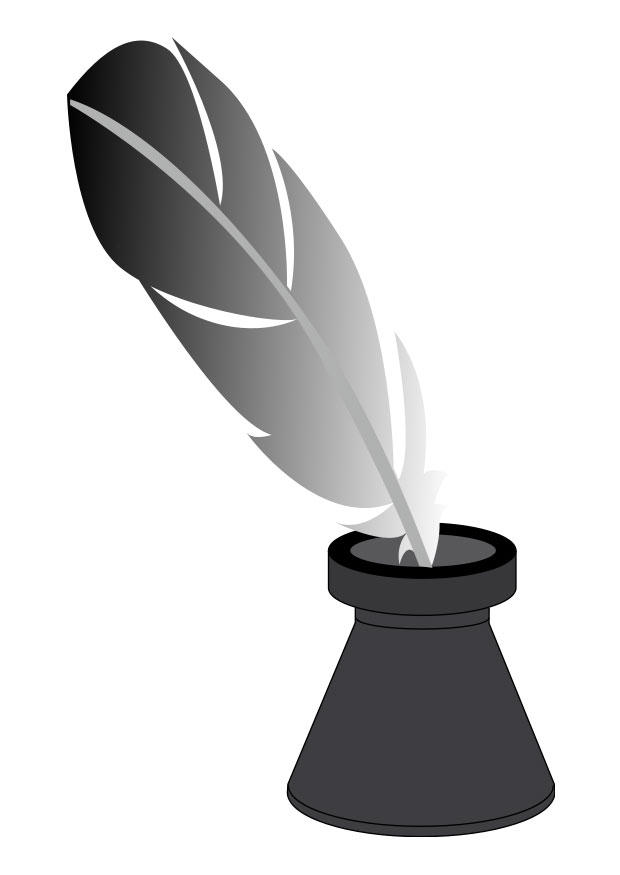tintero con pluma Imagen tintero con pluma