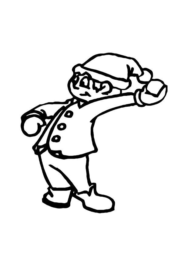 tirar bolas de nieve Dibujo para colorear tirar bolas de nieve