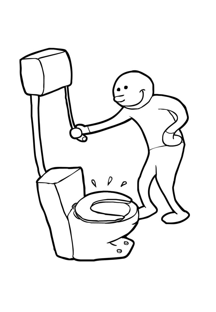 Dibujo para colorear tirar de la cisterna